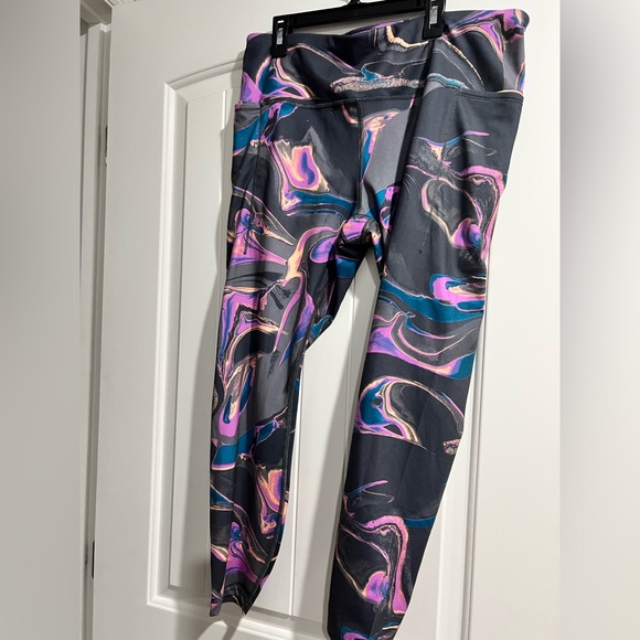 Avia leggings workout leggings pants XL 16-18 pink grey blue - Picture 2 of 8